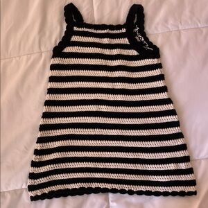 Zara Black and White Crochet Striped Tank Top for Kids